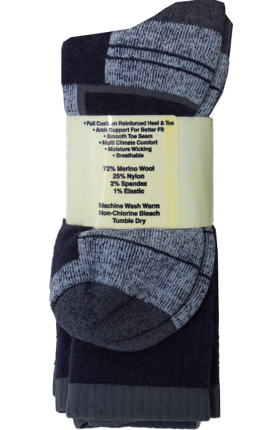 Outdoorsman Merino Wool Boot Socks, 3 Pack