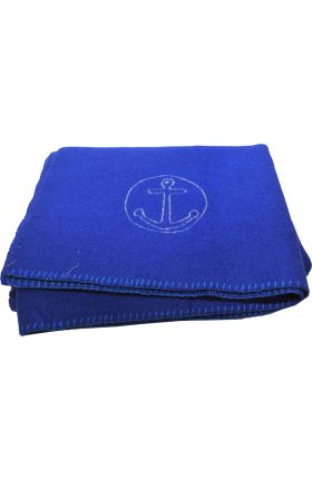 Vintage Italian Navy 100% Wool Blanket