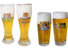 Authentic German Pub Glasses-Two Pilsner & Two Pint