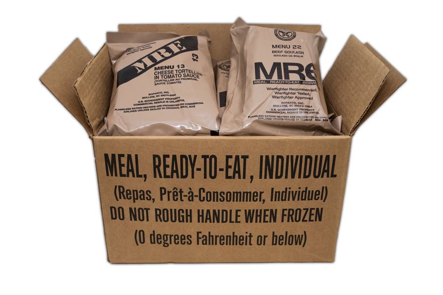 U.S. G.I. Ready Rations, Meals Ready-to-Eat, Case of 12