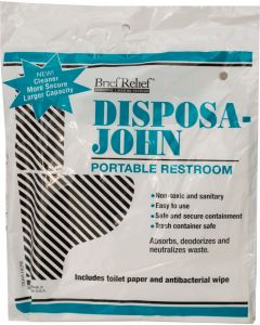 U.S. G.I. Disposa-John Portable Restroom Sanitary Toilet Bags, 10 Pack