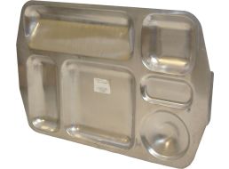 Czech Military 6 Compartment Stainless Steel Mess Tray