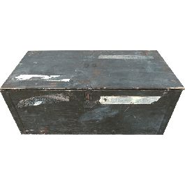 Vintage Foot Locker US ARMY Military G I Trunk Storage Box black No Tray