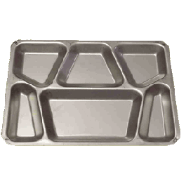Military Outdoor Clothing Previously Issued U.S Stainless Steel Military Mess Tray with 6 Compartments G.I