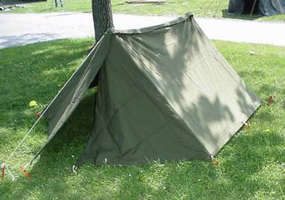 US Military Pup Tent, 2 Half Shelter Systems, Used