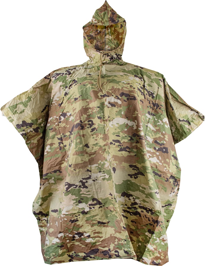 USGI Industries Military Style Poncho Multi Use Rip Stop Camouflage Rain  Poncho