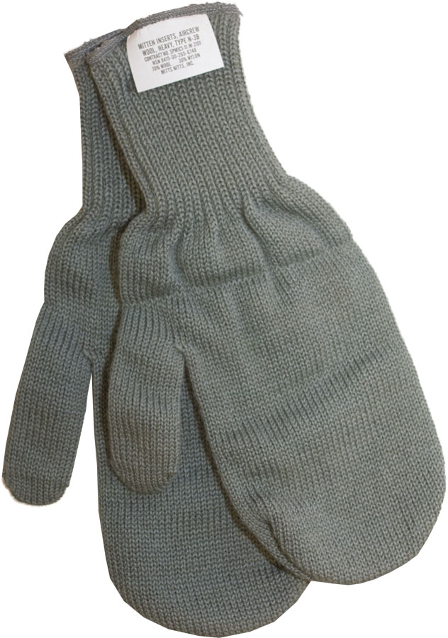 U.S. G.I. Aircrew Wool Mitten Inserts, 2 Pair Pack | Colemans
