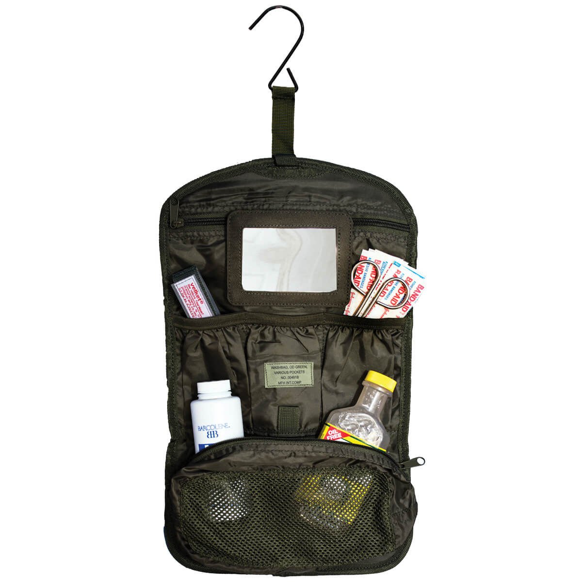 military hanging wash bag for tent camping accessories. From Coleman's Military Surplus